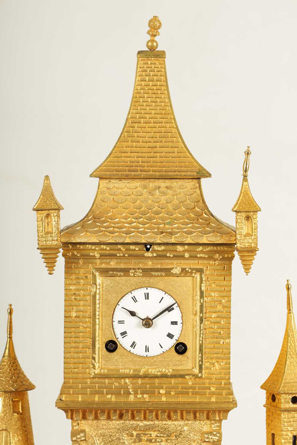 A LARGE MID 19TH CENTURY FRENCH BRONZE AND ORMOLU AUTOMATION MANTEL CLOCK - Image 3 of 11