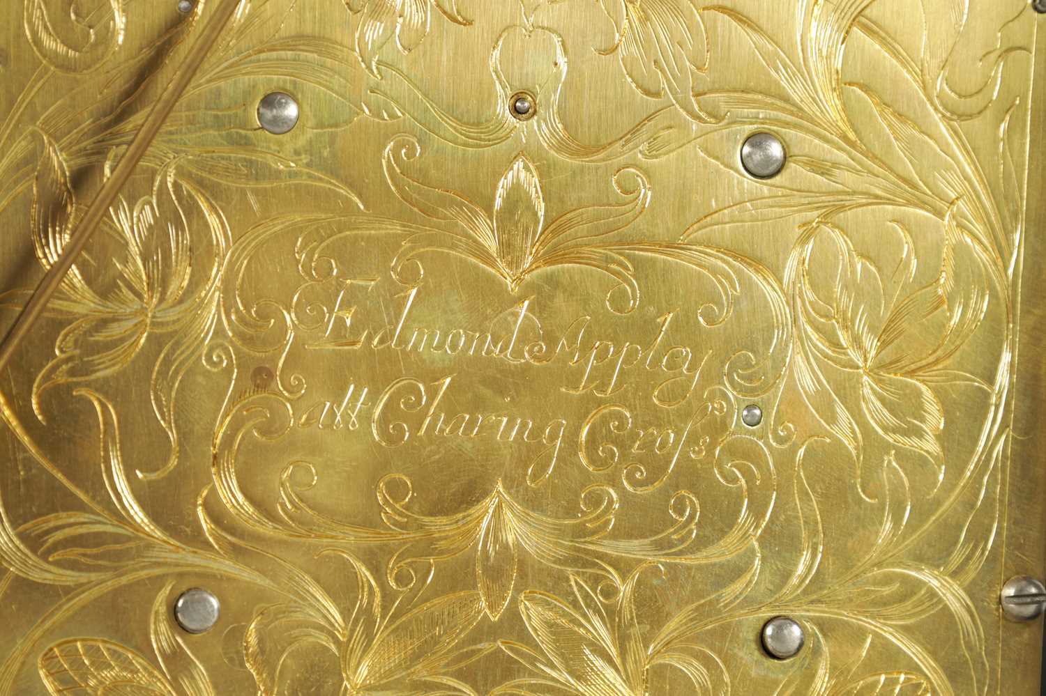 EDMUND APPLY, AT CHARING CROSS. A WILLIAM AND MARY EBONY VENEERED GILT BRASS MOUNTED BASKET TOP BRAC - Image 10 of 18