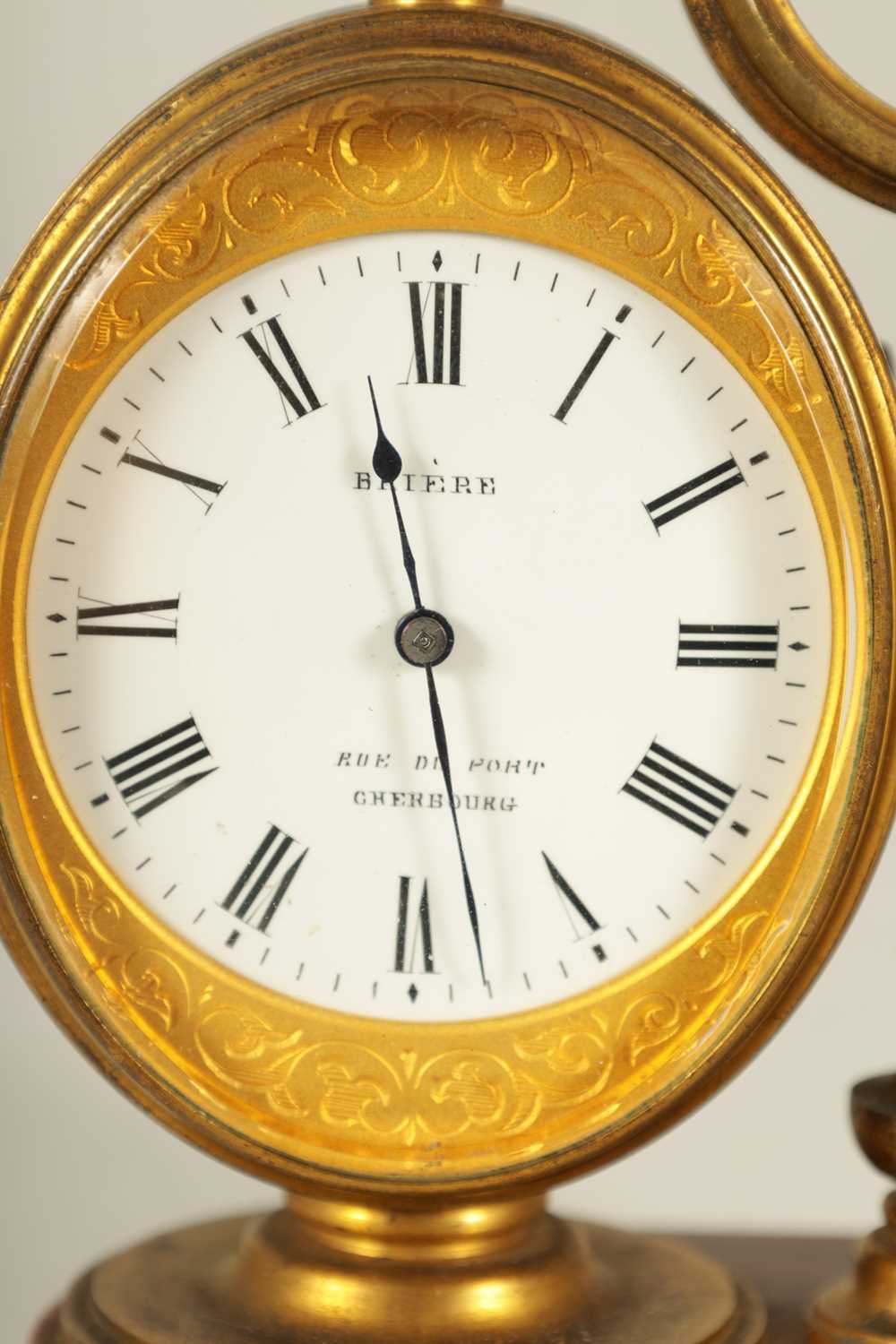 A LATE 19TH CENTURY FRENCH ORMOLU AND ROUGE MARBLE DESK COMPENDIUM CARRIAGE CLOCK - Image 8 of 8