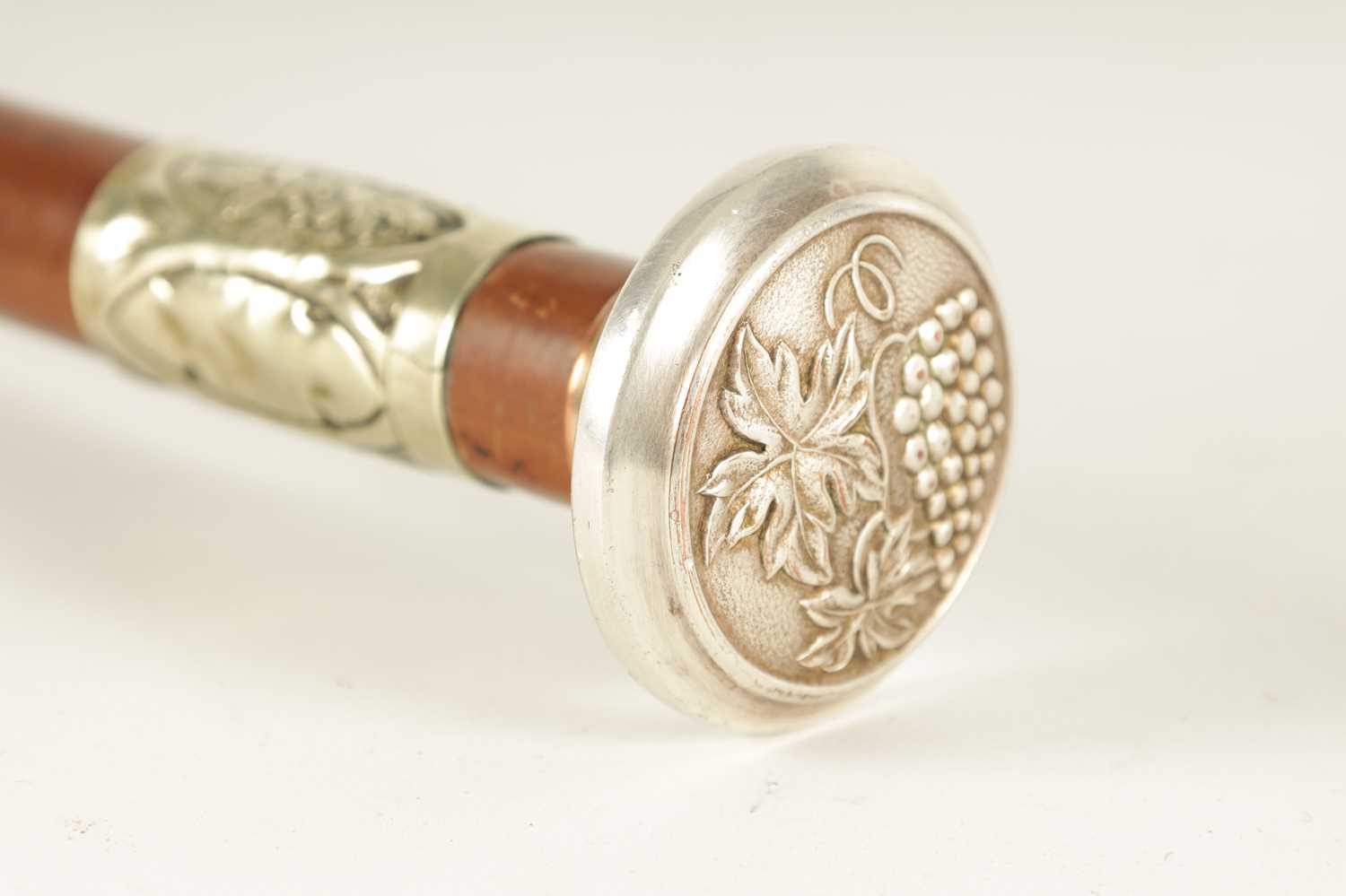 AN ART NOUVEAU MALACCA AND SILVER METAL SWORD STICK - Image 4 of 7