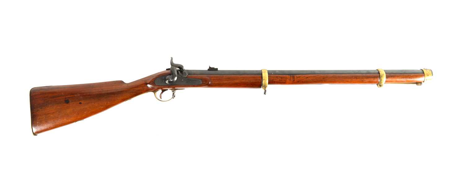 A RARE EIGHT BORE ISAAC HOLLIS, TWO BAND ENFIELD MILITARY GUN