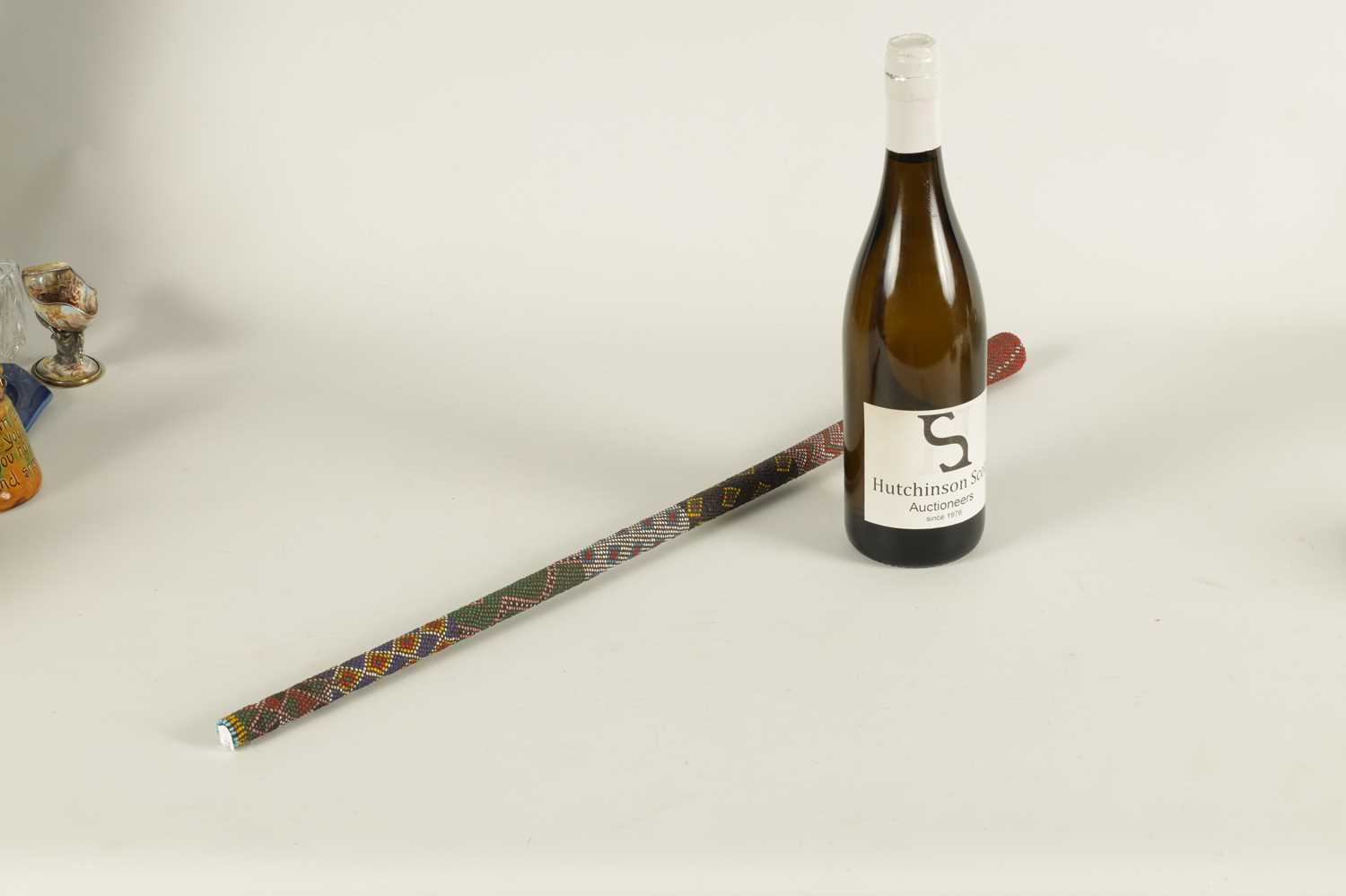 A LATE 19TH CENTURY ZULU COLOURED BEADWORK WALKING CANE - Image 7 of 10