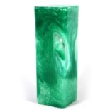 A SIGNED 20TH CENTURY GREEN MARBLED GLASS VASE
