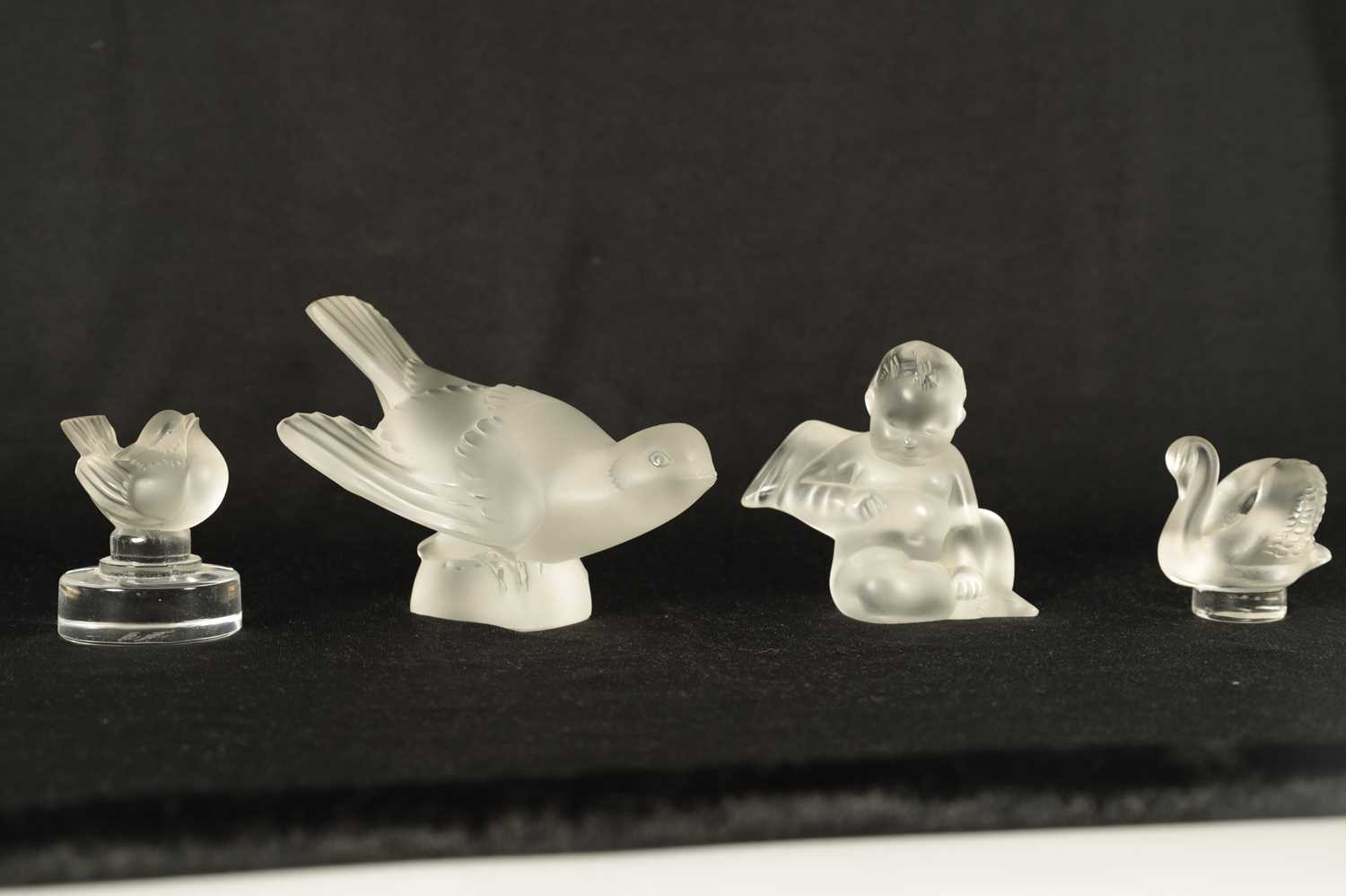 A COLLECTION OF FOUR LALIQUE FRANCE FROSTED GLASS SCULPTURES - Image 11 of 16