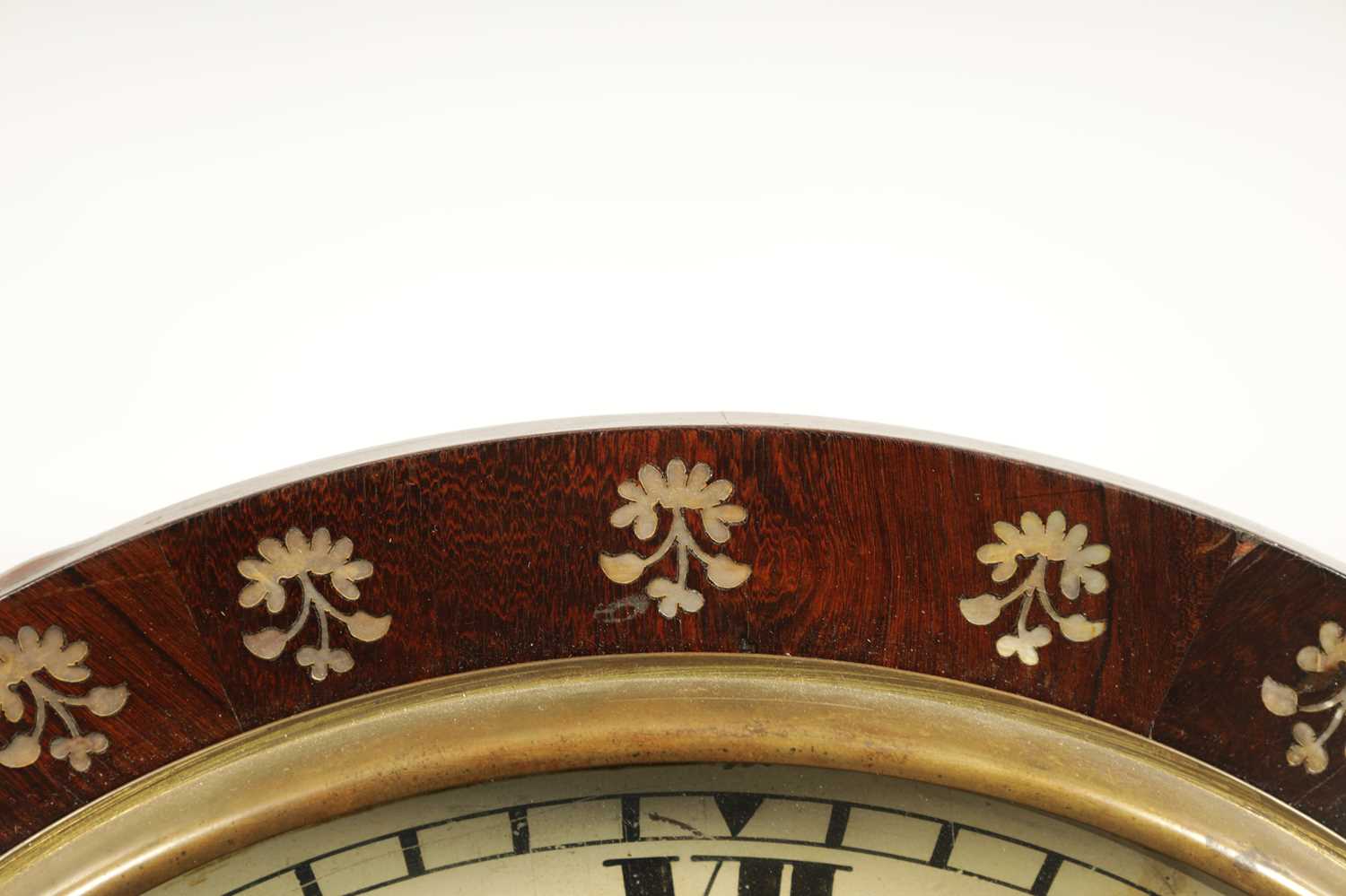 WEKLER & SCHLEGEL, DUBLIN A LATE 19TH CENTURY MOTHER OF PEARL INLAID ROSEWOOD WALL CLOCK - Image 4 of 11