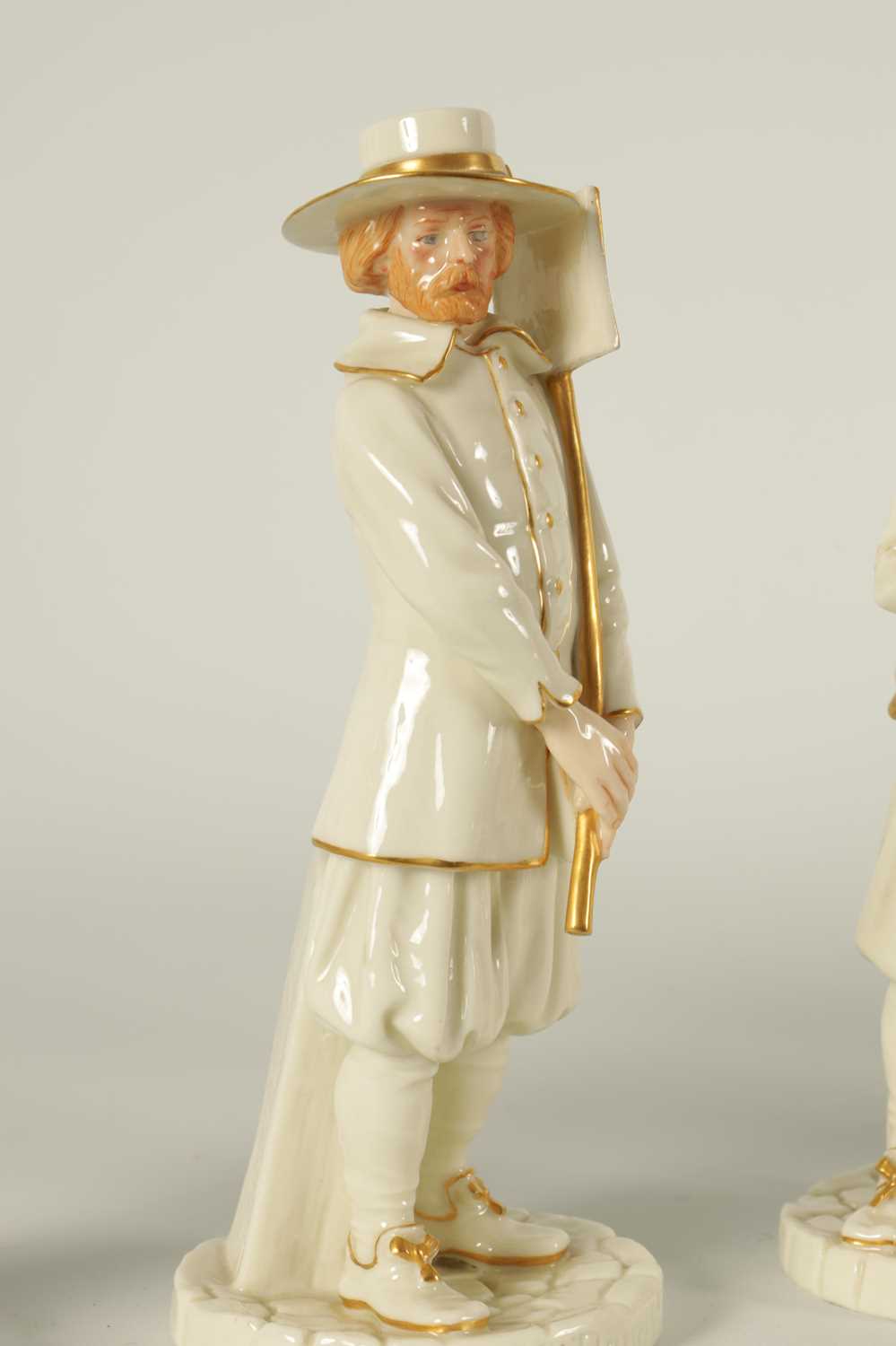 A GROUP OF SIX LATE 19TH CENTURY HADLEY'S WORCESTER FIGURES FROM THE CRIES OF LONDON SERIES - Image 3 of 13