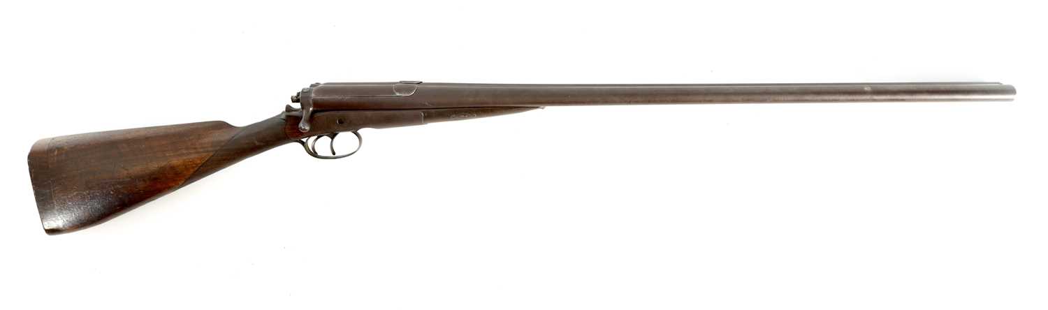 A BAKERS PATENT DOUBLE BARREL BOLT ACTION SHOTGUN