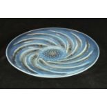 AN R LALIQUE, ‘POISSONS’ OPALESCENT GLASS COUPE PLATE