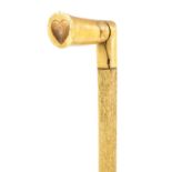 A GOOD 19TH CENTURY WHALE BONE AND MARINE IVORY WALKING STICK