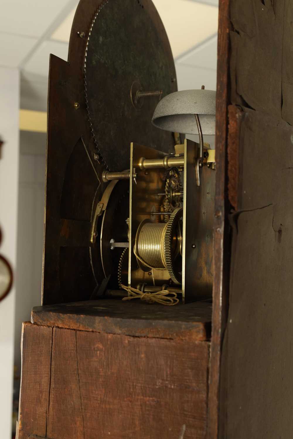 WILLIAM WINSTANLEY, WIGAN. A GEORGE III FLAME MAHOGANY EIGHT-DAY MOON ROLLER LONGCASE CLOCK - Image 6 of 10