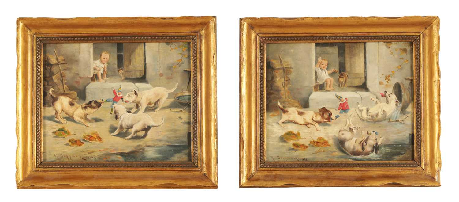 H. DOGGMAN. A PAIR OF 19TH CENTURY OILS ON WOOD PANELS.