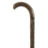 A GOOD 19TH CENTURY RHINOCEROS HORN WALKING STICK