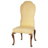 A QUEEN ANNE WALNUT UPHOLSTERED SIDE CHAIR