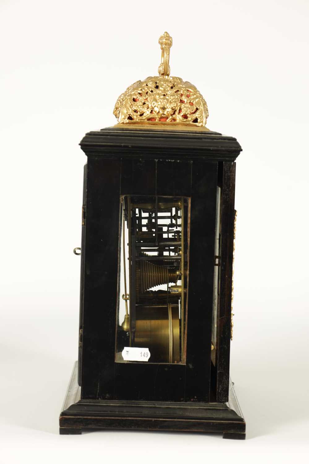 EDMUND APPLY, AT CHARING CROSS. A WILLIAM AND MARY EBONY VENEERED GILT BRASS MOUNTED BASKET TOP BRAC - Image 6 of 18