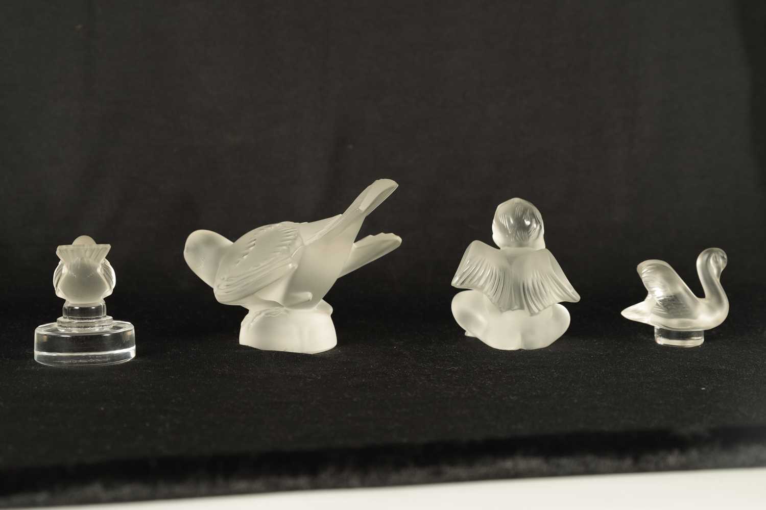 A COLLECTION OF FOUR LALIQUE FRANCE FROSTED GLASS SCULPTURES - Image 12 of 16