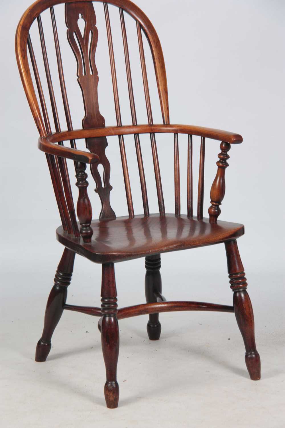 J. SPENCER A 19TH CENTURY NOTTINGHAMSHIRE ASH AND ELM HIGH-BACK WINDSOR ARMCHAIR - Image 3 of 5