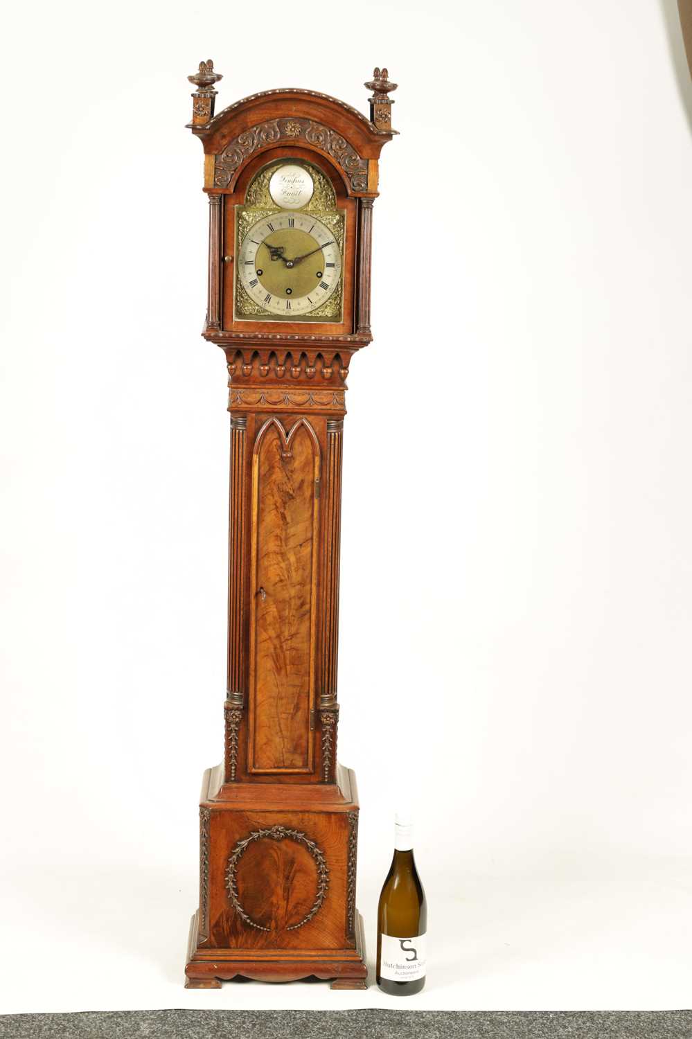 AN EARLY 20TH CENTURY CHIPPENDALE STYLE MAHOGANY THREE TRAIN QUARTER STRIKING GRANDMOTHER CLOCK - Image 7 of 7