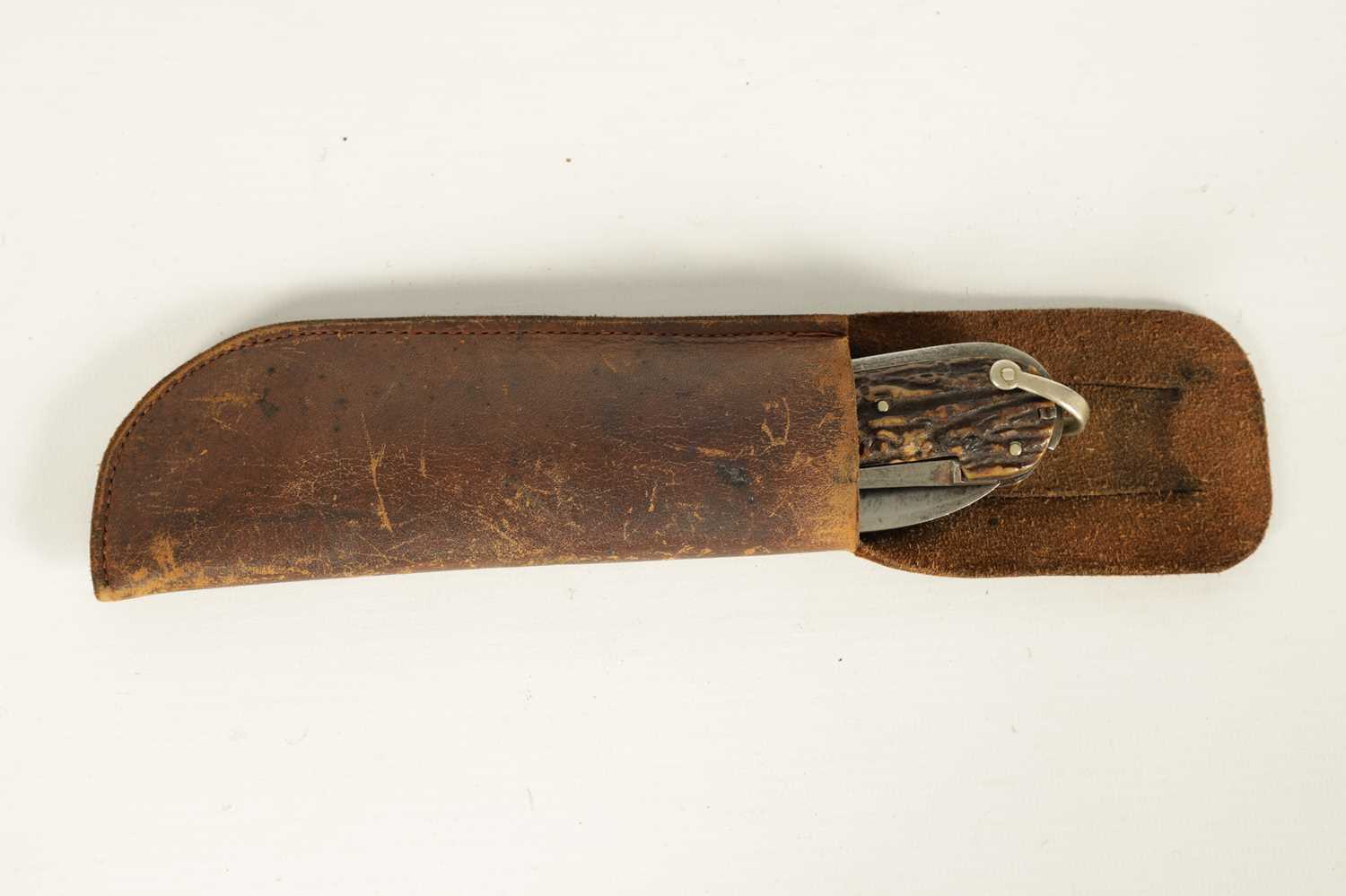 A LARGE 19TH CENTURY STAGHORN HANDLED FOLDING COACHMAN’S KNIFE BY HARRY FISHER - Image 3 of 9