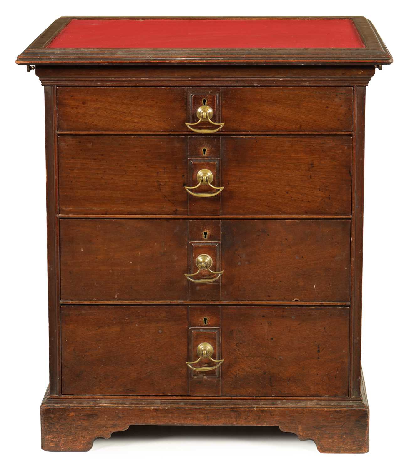 AN UNUSUAL LATE 19TH CENTURY WALNUT SMALL CHEST OF DRAWERS BY E. WALKER CABINETMAKER AND DATED 1893
