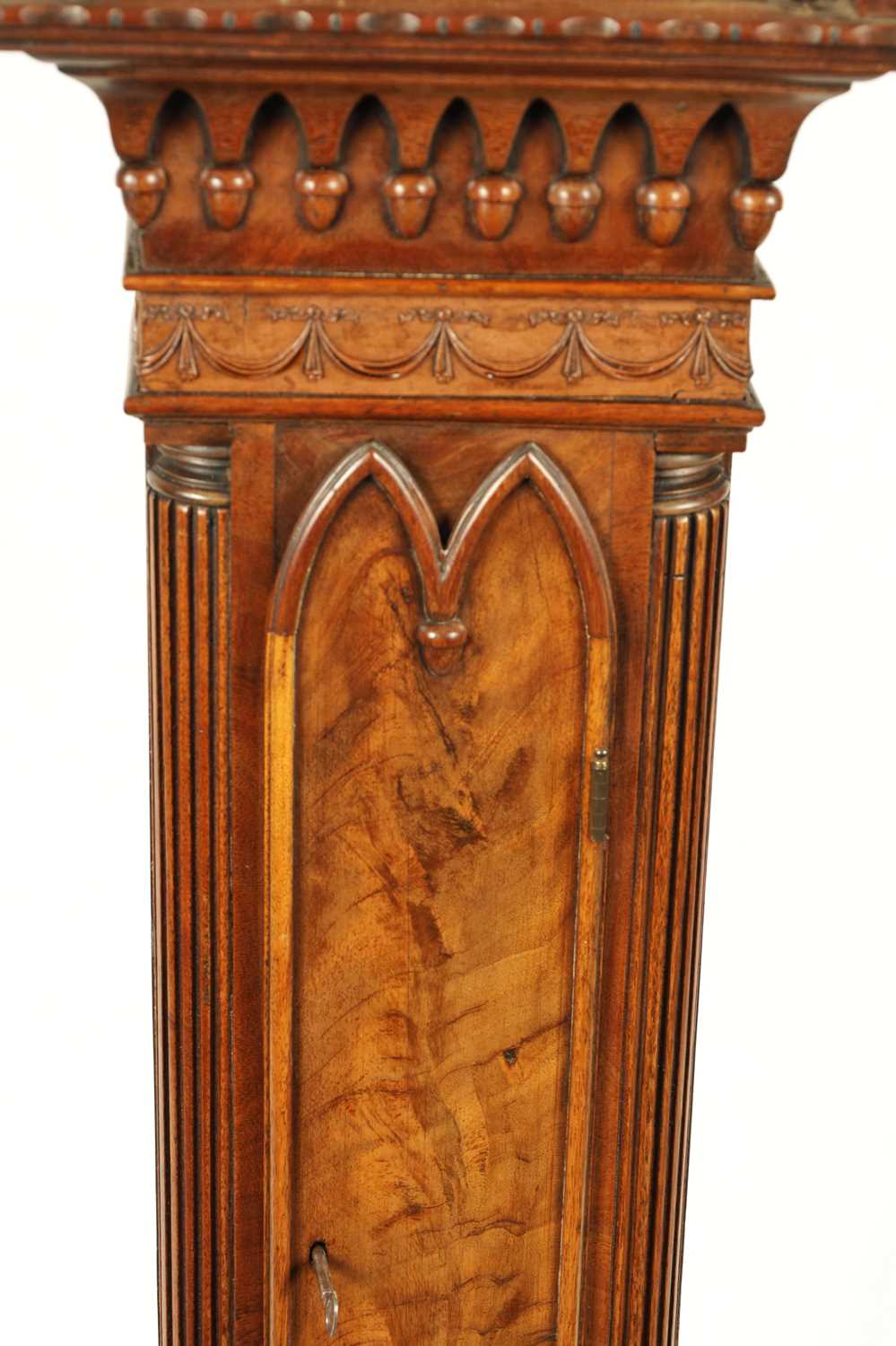 AN EARLY 20TH CENTURY CHIPPENDALE STYLE MAHOGANY THREE TRAIN QUARTER STRIKING GRANDMOTHER CLOCK - Image 3 of 7