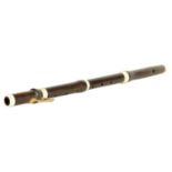 AN EARLY 19TH CENTURY ROSEWOOD AND IVORY FLUTE BY GUNTER KORDER