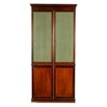 A GEORGE III MAHOGANY BOOKCASE OF SLENDER PROPORTIONS