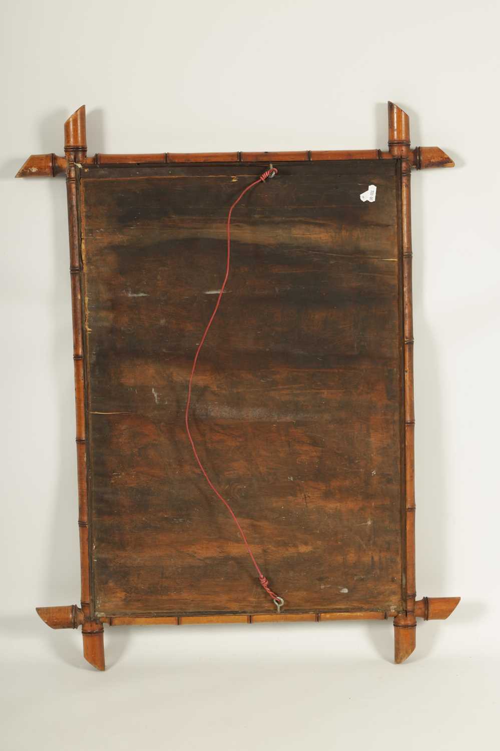 A LARGE 19TH CENTURY FAUX BAMBOO HANGING MIRROR - Image 4 of 4
