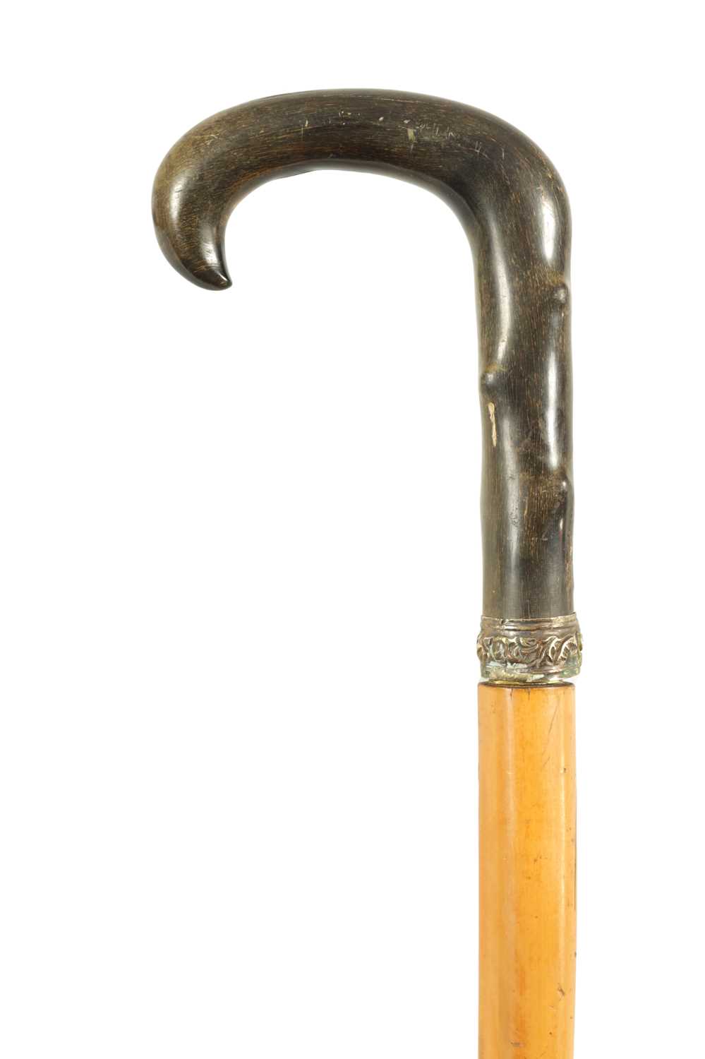 A LATE 19TH CENTURY RHINOCEROS HORN HANDLED SWORD STICK