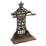 A LATE 19TH CENTURY CAST IRON COALBROOKDALE STYLE UMBRELLA/STICK STAND