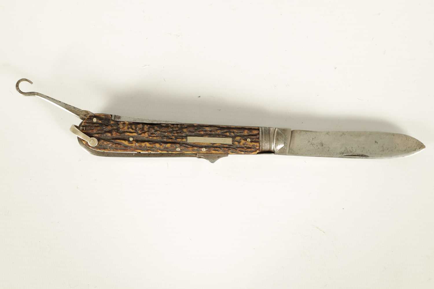 A LARGE 19TH CENTURY STAGHORN HANDLED FOLDING COACHMAN’S KNIFE BY HARRY FISHER - Image 5 of 9