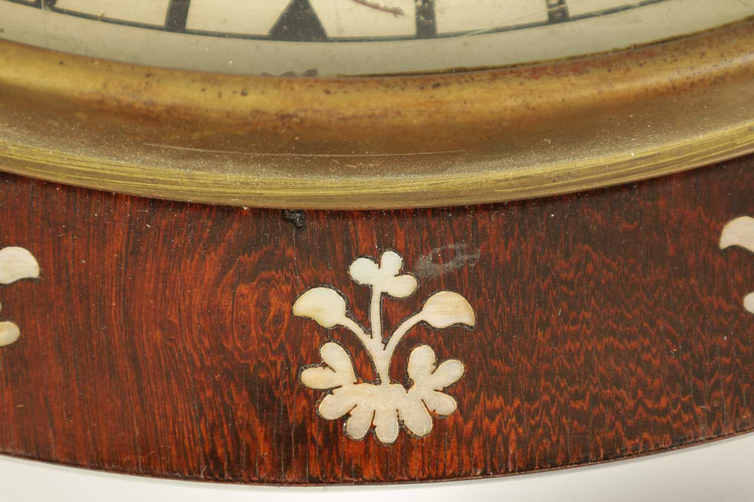 WEKLER & SCHLEGEL, DUBLIN A LATE 19TH CENTURY MOTHER OF PEARL INLAID ROSEWOOD WALL CLOCK - Image 11 of 11