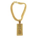 A 9CT .375 HALLMARKED GOLD INGOT WITH CHAIN BRACELET