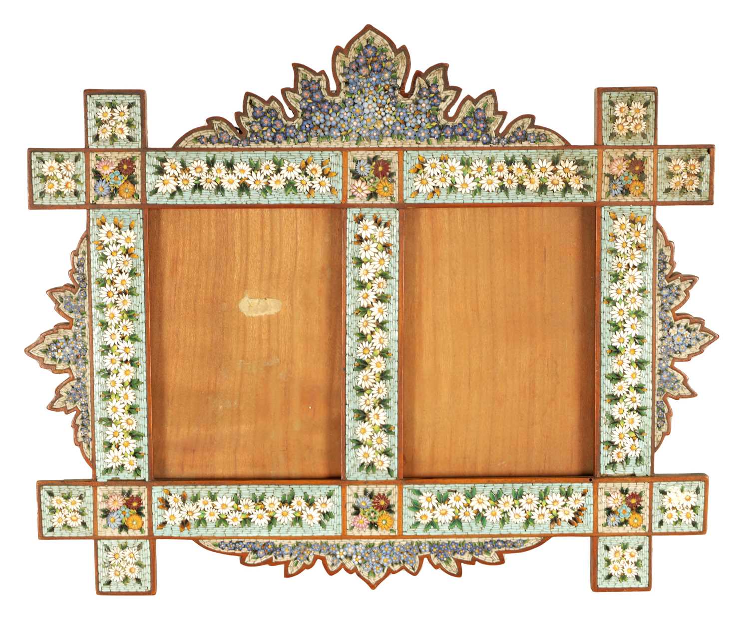 A 19TH CENTURY ITALIAN MICRO-MOSAIC DOUBLE PICTURE FRAME