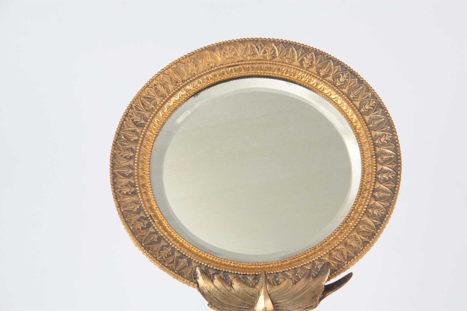 A LATE 19TH CENTURY FRENCH GILT BRONZE DRESSING TABLE MIRROR - Image 5 of 6