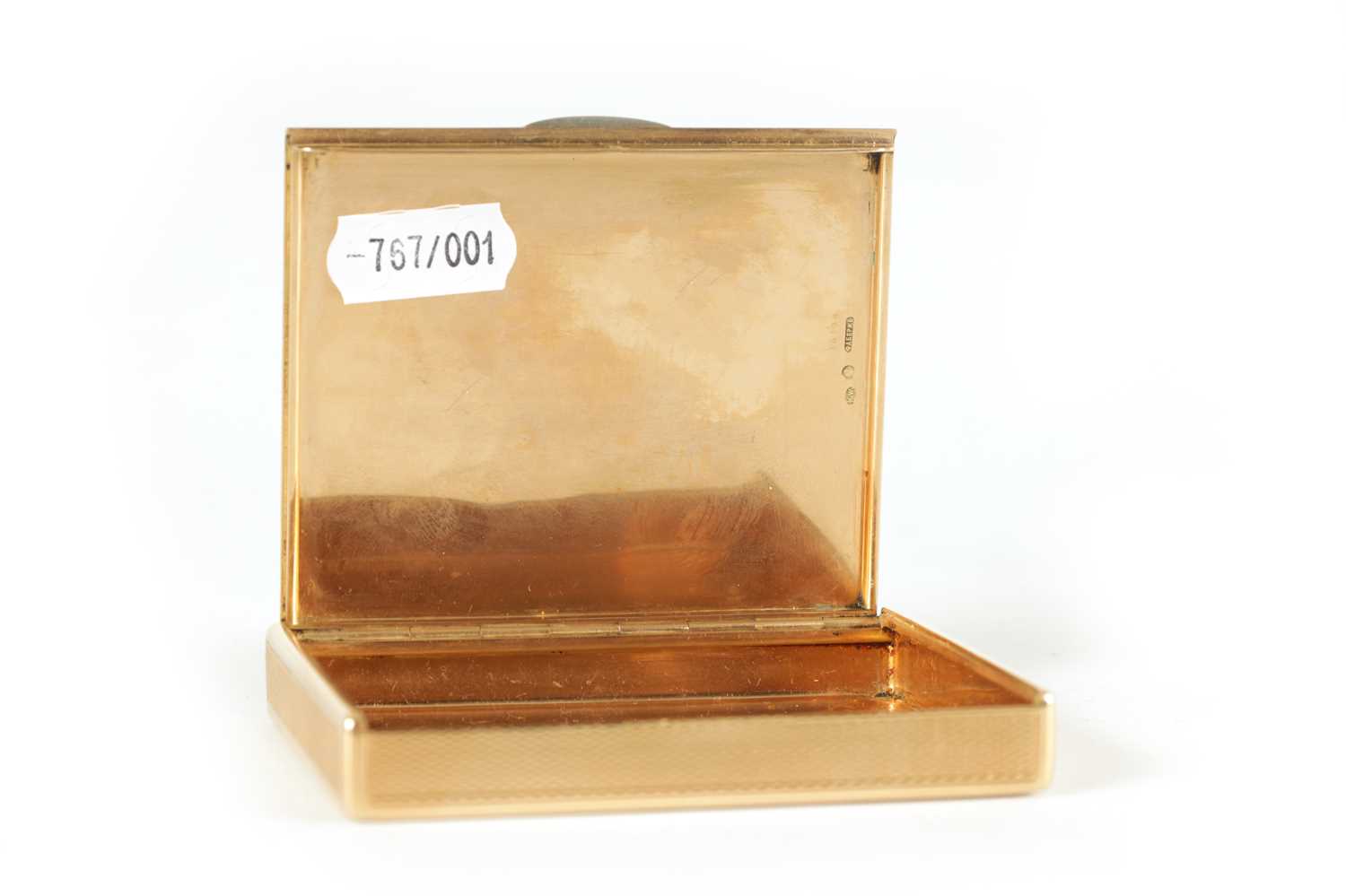 AN EARLY 20TH CENTURY FABERGE 14CT GOLD AND DIAMOND CIGARETTE CASE , WORKMASTER HENRIK WIGSTROM (186 - Image 5 of 9