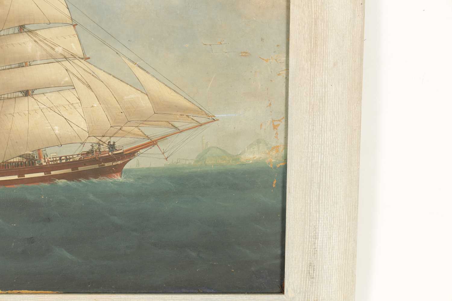 A 19TH CENTURY MARINE OIL CANVAS LAID ON BOARD - Image 2 of 5