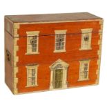 A 19TH CENTURY PAINTED MAHOGANY COUNTRY HOUSE BOX