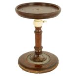 AN 18TH CENTURY MAHOGANY ADJUSTABLE CANDLE STAND