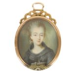 AN 18TH CENTURY FRENCH MINIATURE PORTRAIT OF MADAME DU BARRY