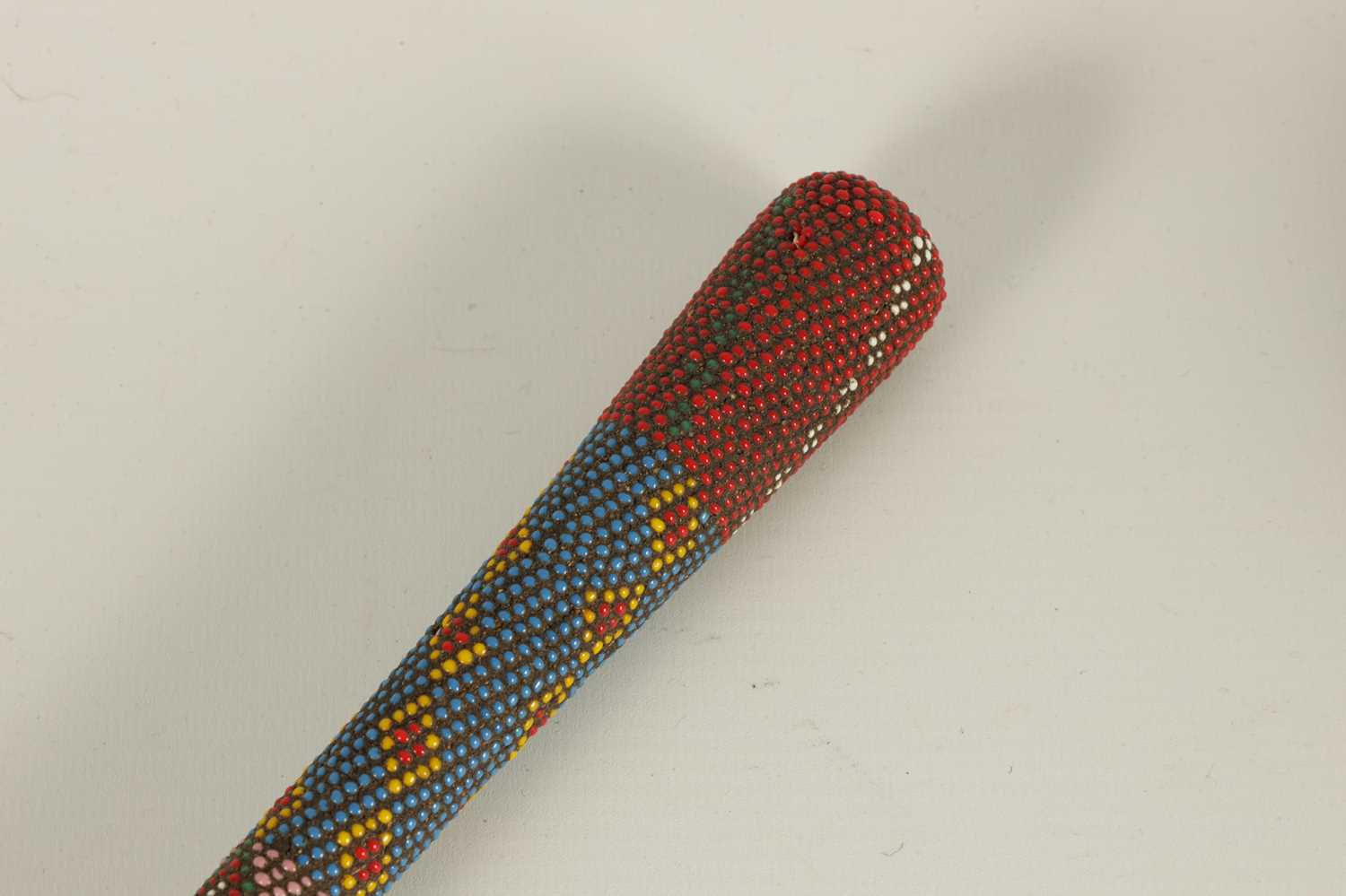 A LATE 19TH CENTURY ZULU COLOURED BEADWORK WALKING CANE - Image 2 of 10