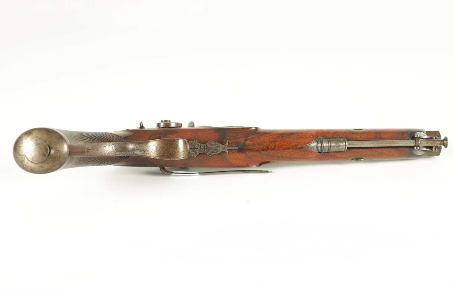 G R COLLIS, BIRMINGHAM. AN EARLY 19TH CENTURY WALNUT PERCUSSION HOLSTER PISTOL - Image 6 of 10
