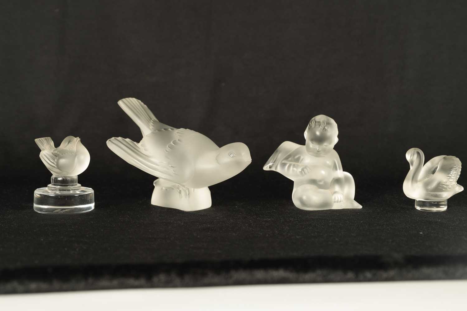 A COLLECTION OF FOUR LALIQUE FRANCE FROSTED GLASS SCULPTURES - Image 10 of 16