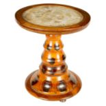 AN UNUSUAL BRAZILIAN MONKEY PUZZLE WOOD OCCASIONAL TABLE WITH BUTTERFLY SPECIMEN TOP