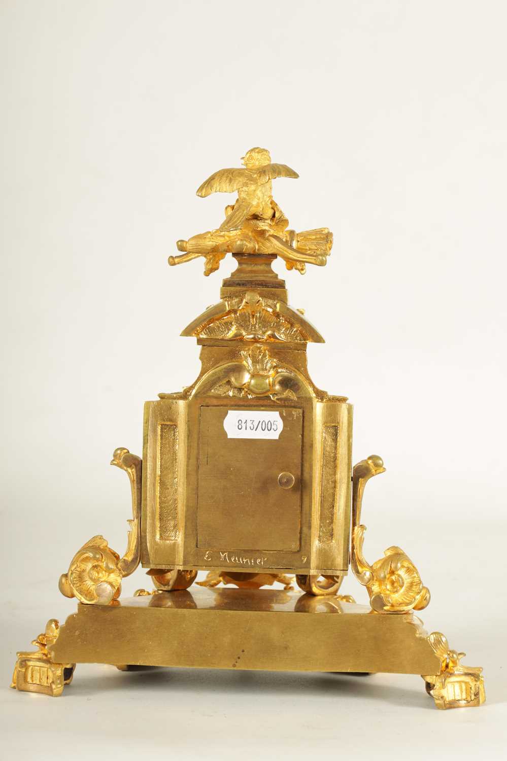 A SMALL LATE 19TH CENTURY FRENCH PORCELAIN PANELLED ORMOLU CARRIAGE STYLE MANTEL CLOCK - Image 4 of 13