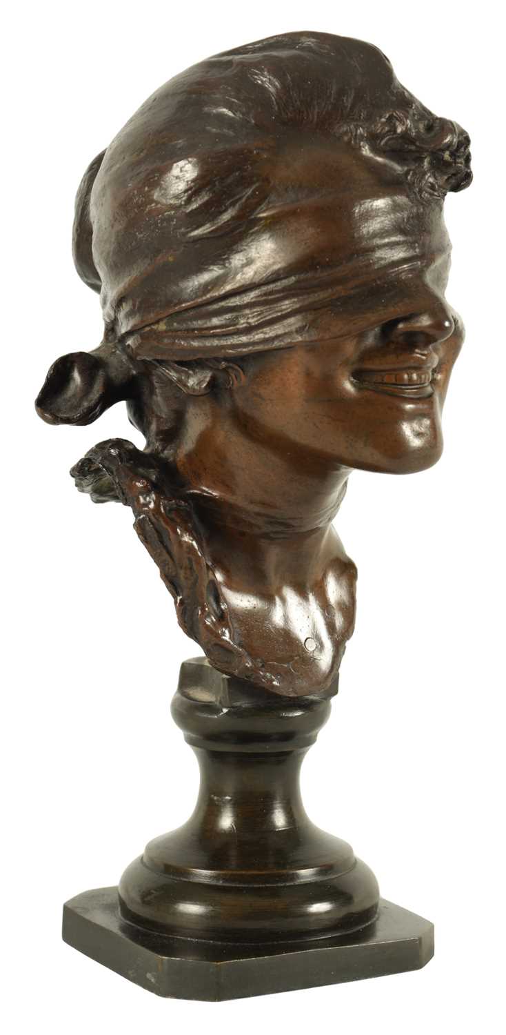 A LATE 19TH CENTURY NEAPOLITAN BRONZE BUST