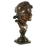 A LATE 19TH CENTURY NEAPOLITAN BRONZE BUST