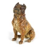 FRANZ BERGMAN, A LATE 19TH CENTURY AUSTRIAN COLD PAINTED BRONZE SCULPTURE OF A BULL MASTIFF