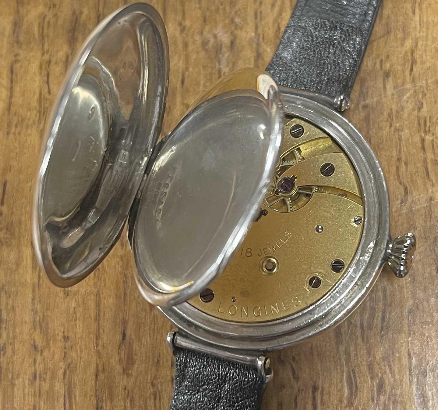 A 1920s GENTLEMAN’S SILVER LONGINES WRISTWATCH - Image 8 of 9