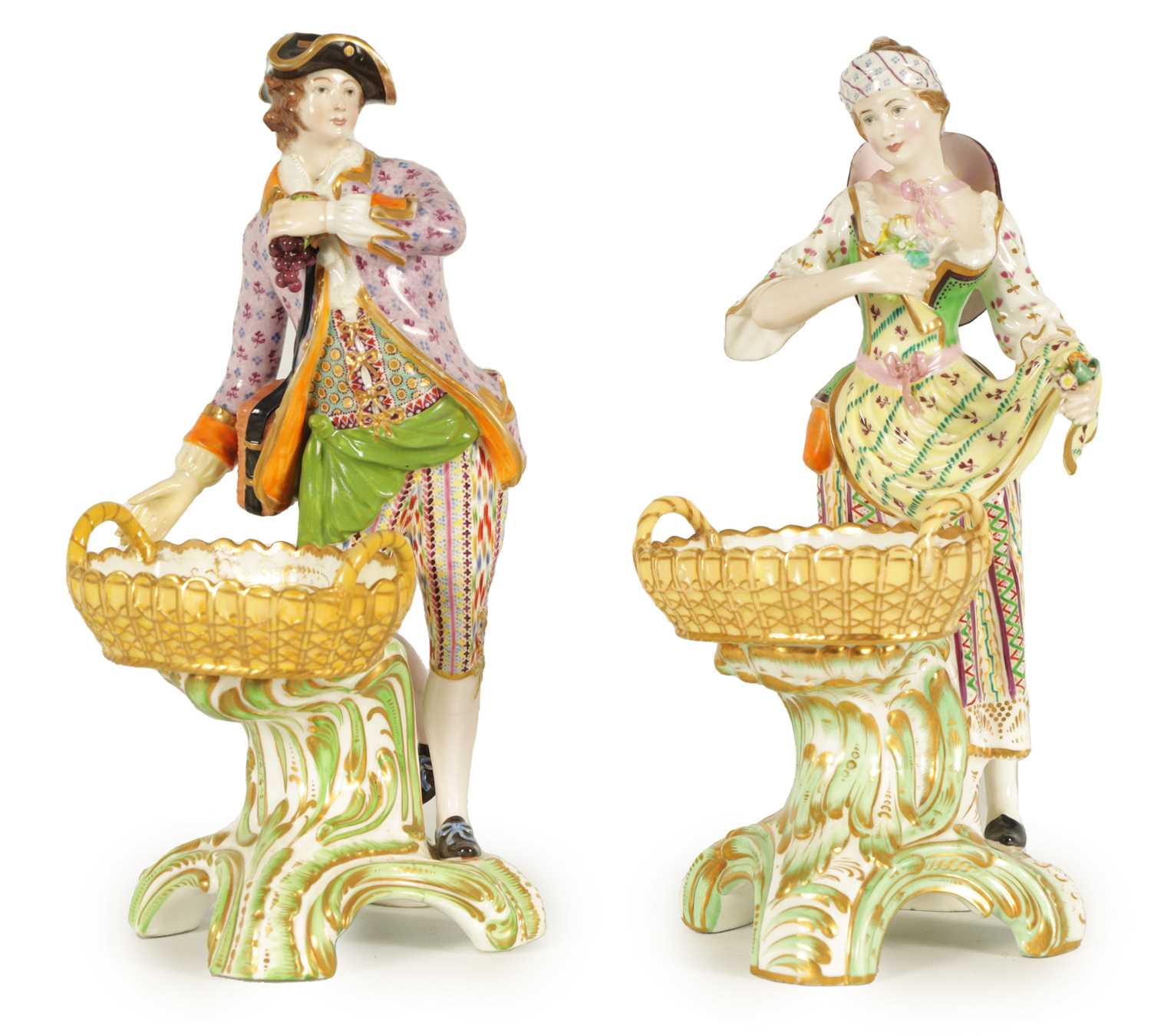 A PAIR OF EARLY 19TH CENTURY MINTON PORCELAIN FIGURES