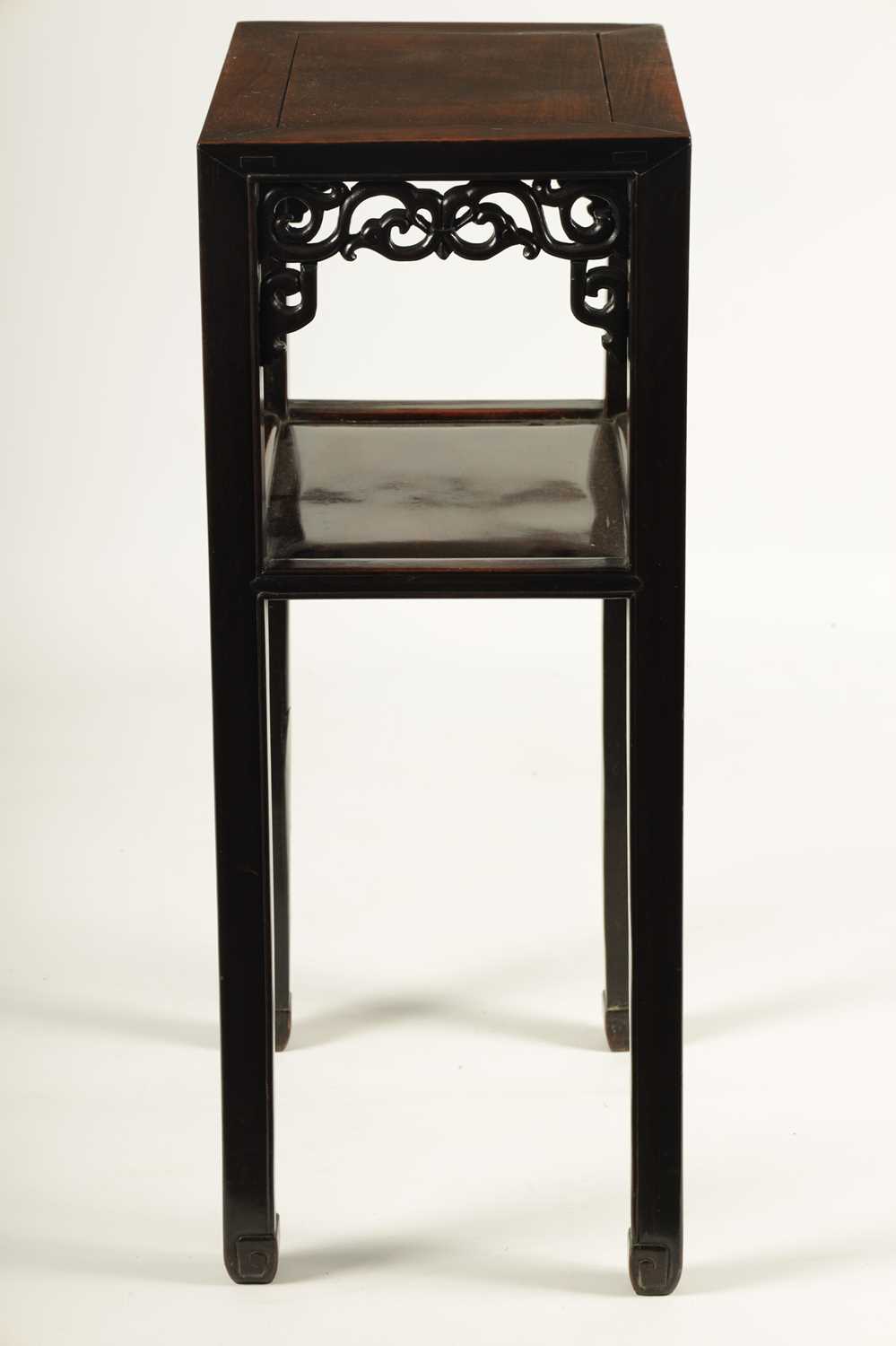 A 19TH CENTURY CHINESE HARWOOD TWO-TIER JARDINIERE TABLE - Image 6 of 6